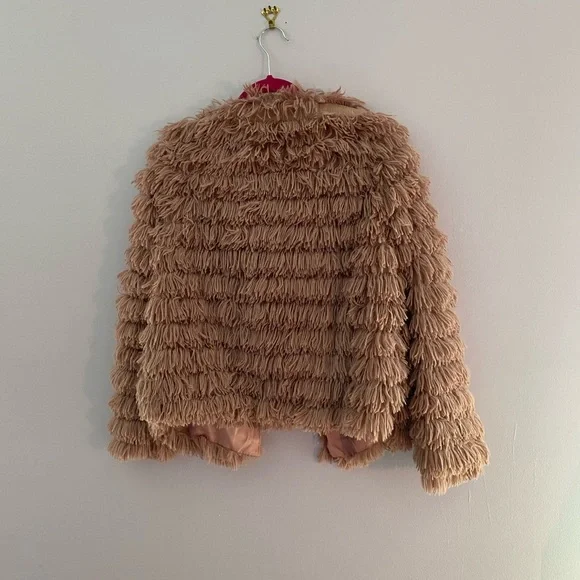 Open Front Faux Fur Coat - Picture 6 of 7